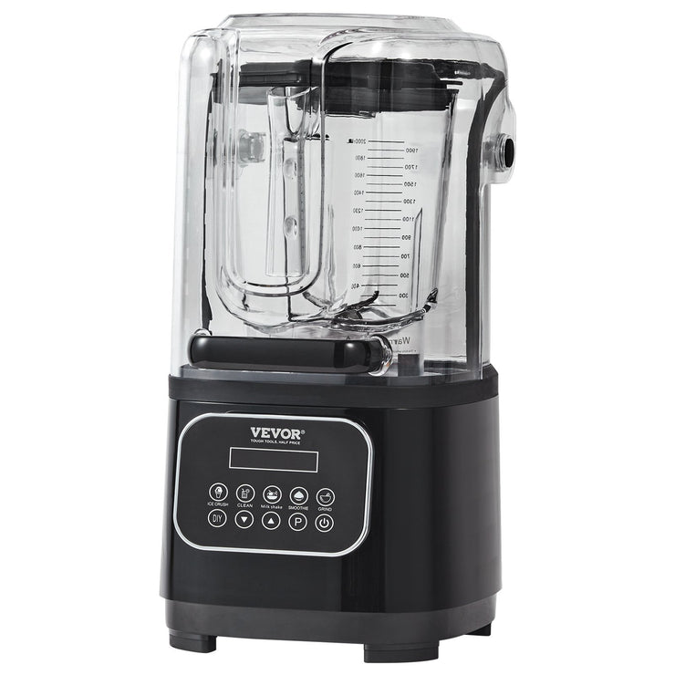 VEVOR Professional Blender With Shield, Commercial Countertop Blenders, 68 Oz  Blender Combo, Stainless Steel 9 Speed & 5 Functions Blender, For Shakes, Smoothies, Peree, And Crush Ice, Black