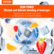 VEVOR Professional Blender With Shield, Commercial Countertop Blenders, 68 Oz  Blender Combo, Stainless Steel 9 Speed & 5 Functions Blender, For Shakes, Smoothies, Peree, And Crush Ice, Black